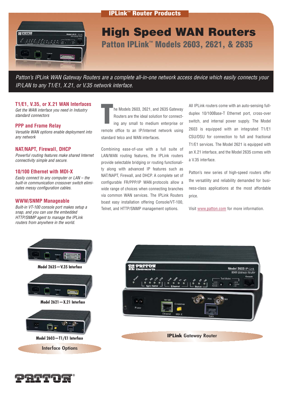 Patton electronic Patton IPLink 2621 User Manual | 2 pages