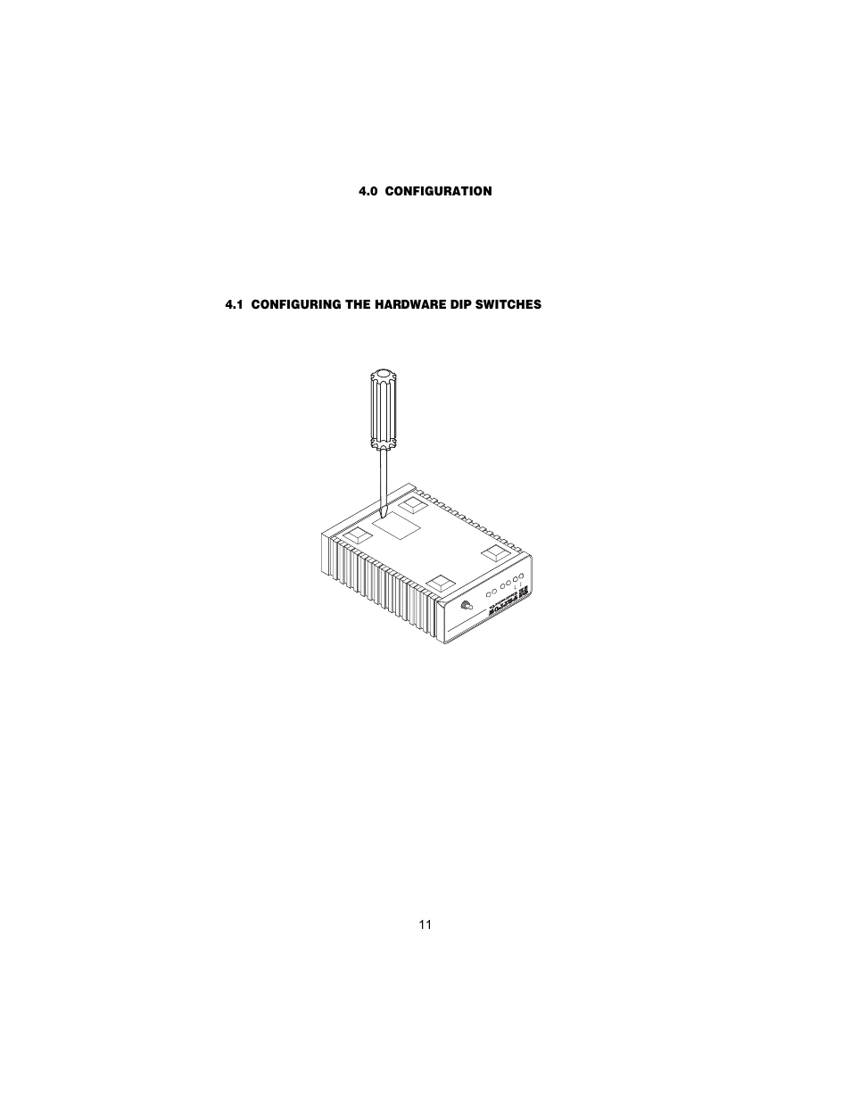 0 configuration, 1 configuring the hardware dip switches | Patton electronic 1082 User Manual | Page 11 / 28