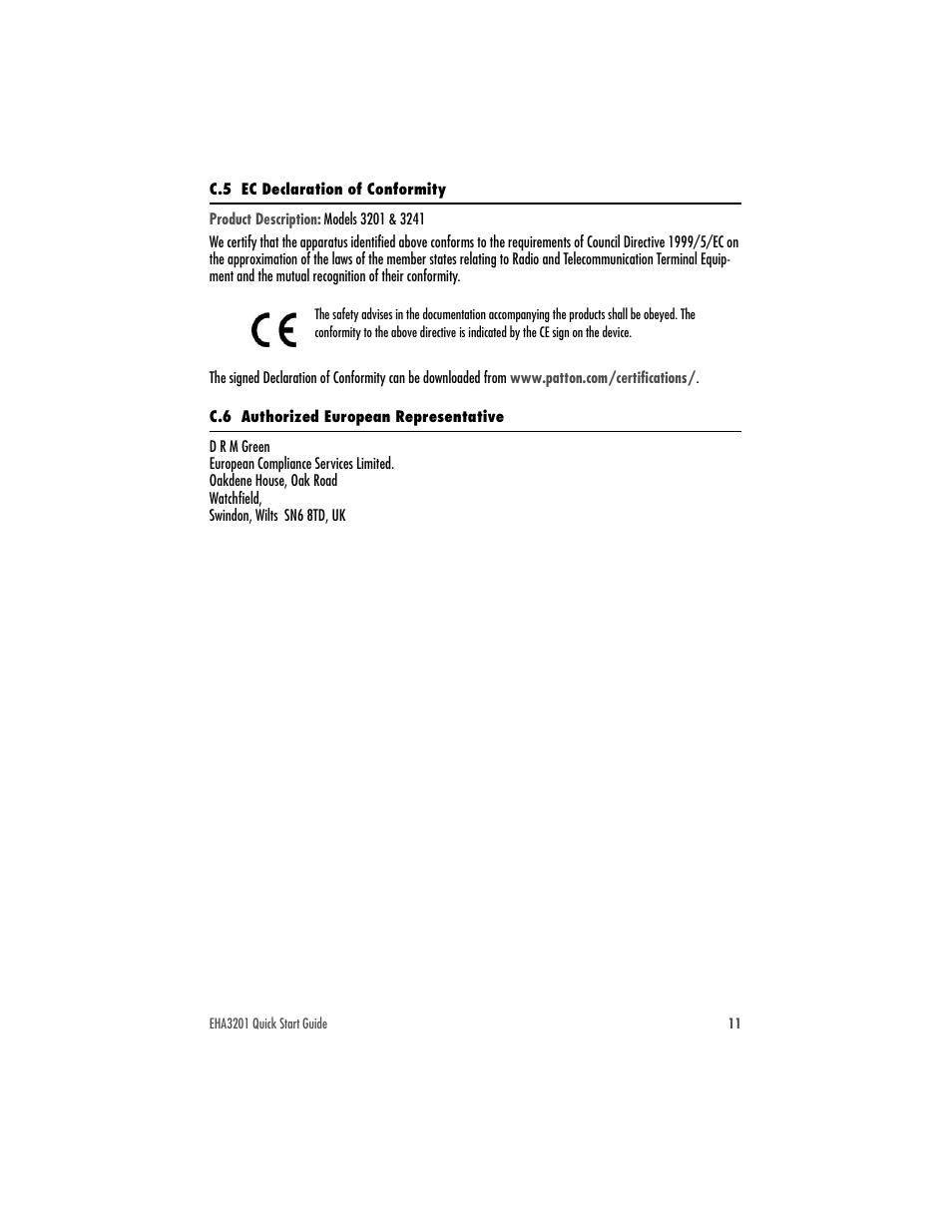 Patton electronic ENVIRONET EHA3201 User Manual | Page 11 / 16