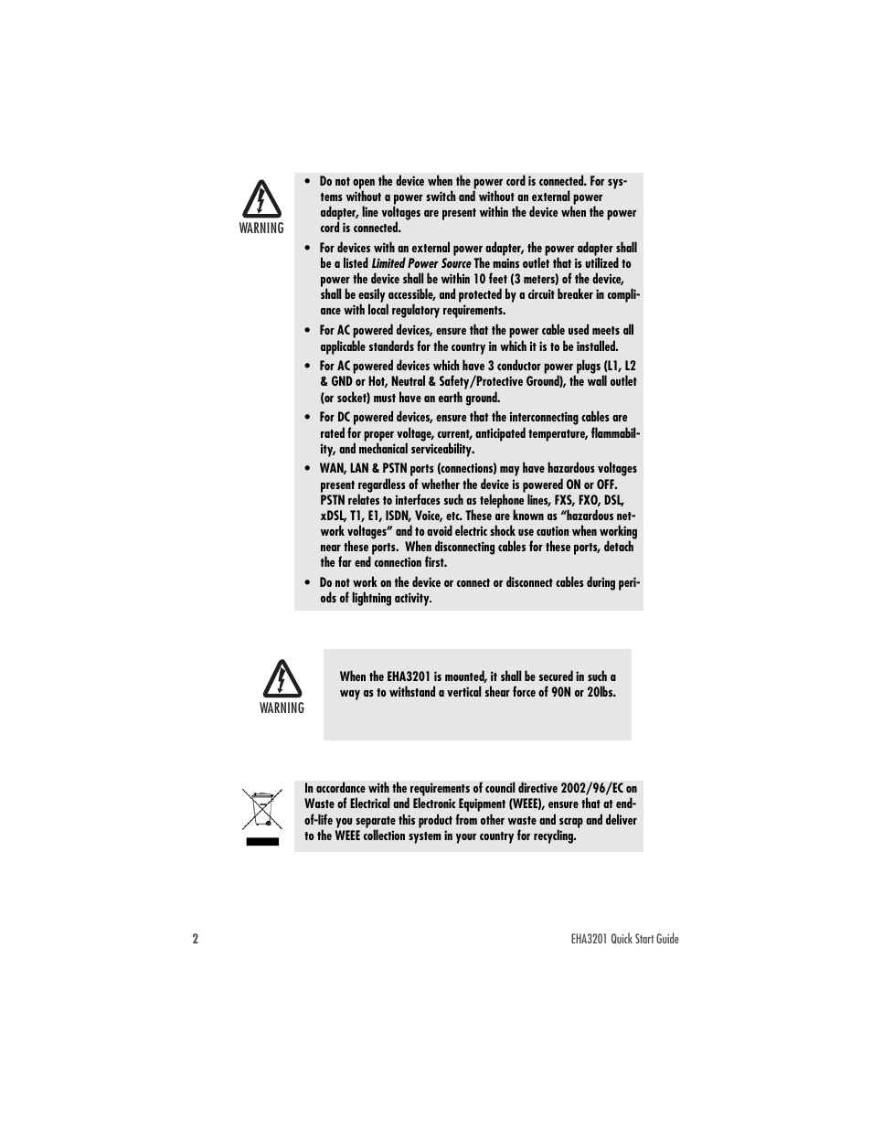 Patton electronic ENVIRONET EHA3201 User Manual | Page 2 / 16