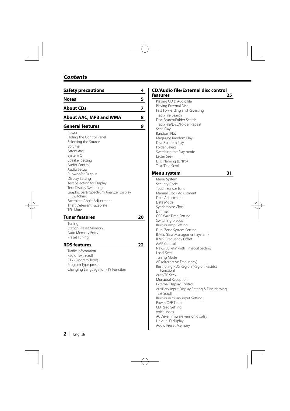 PhatNoise KDC-W707 User Manual | Page 2 / 48