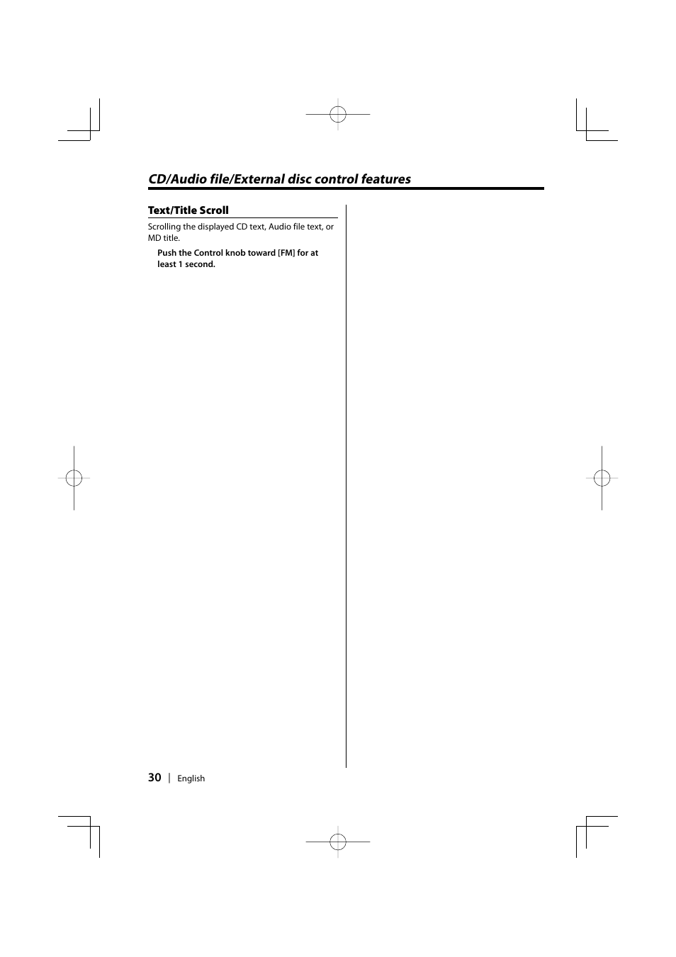 Cd/audio file/external disc control features | PhatNoise KDC-W707 User Manual | Page 30 / 48