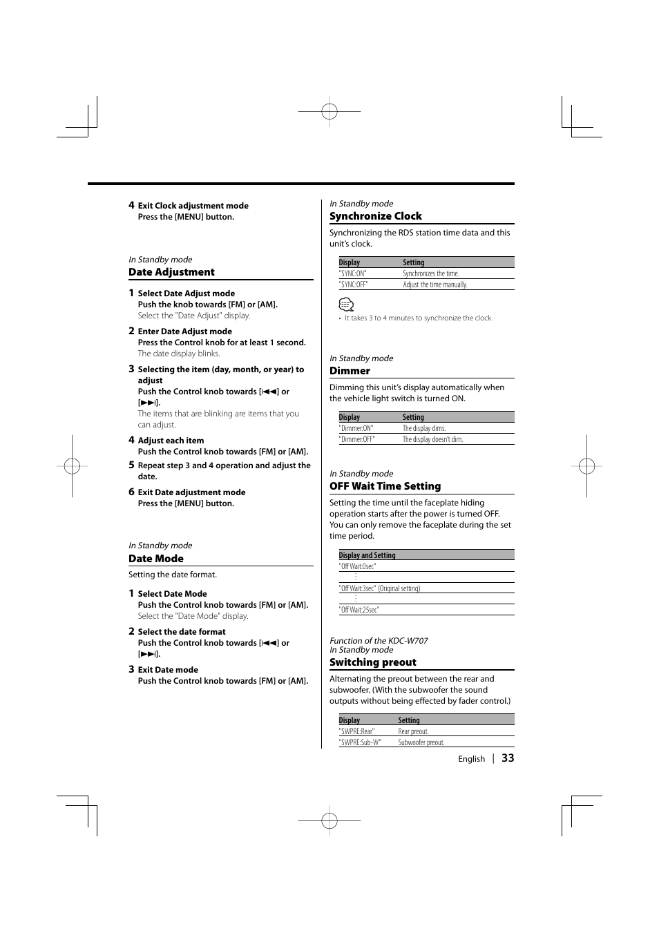 PhatNoise KDC-W707 User Manual | Page 33 / 48