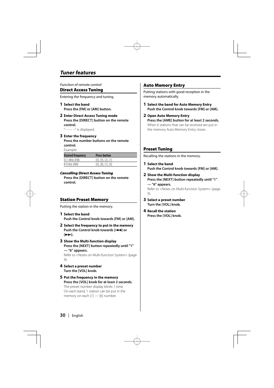 Tuner features | PhatNoise XXV-01D User Manual | Page 30 / 68