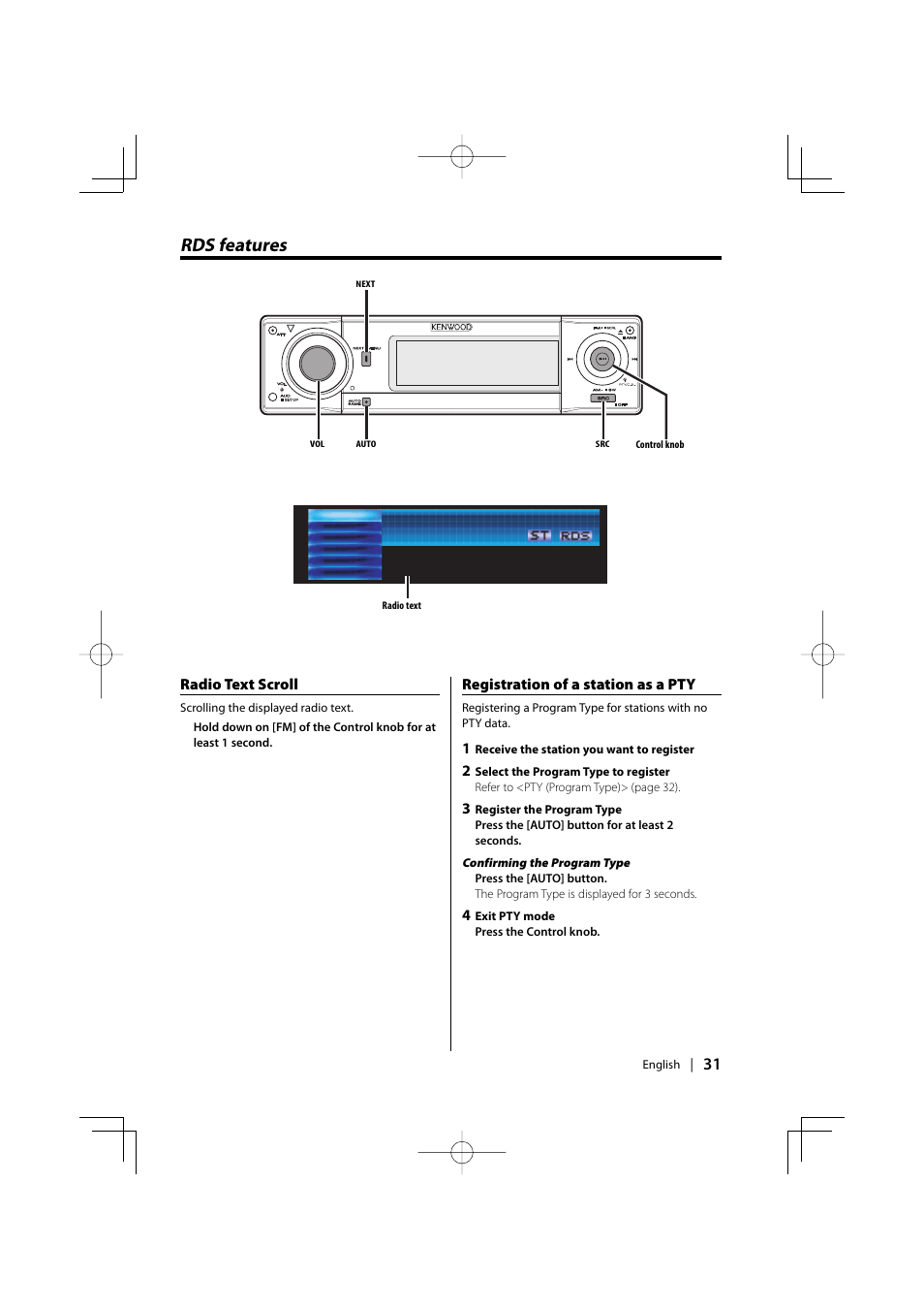 Rds features | PhatNoise XXV-01D User Manual | Page 31 / 68