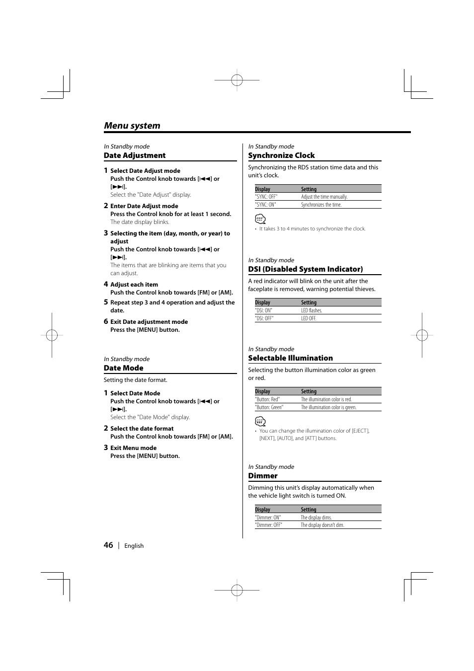 Menu system | PhatNoise XXV-01D User Manual | Page 46 / 68