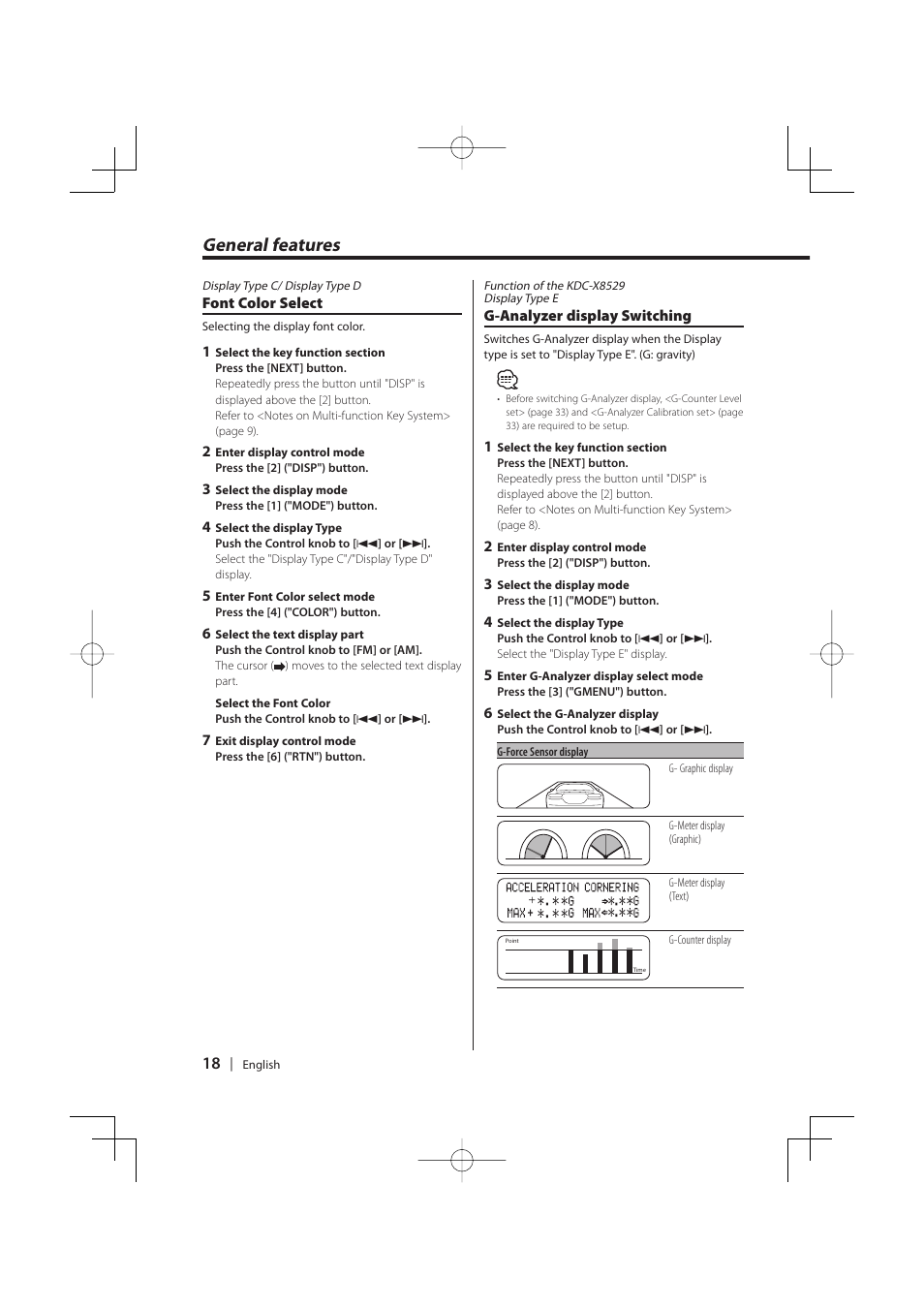 General features | PhatNoise KDC-MP8029 User Manual | Page 18 / 50