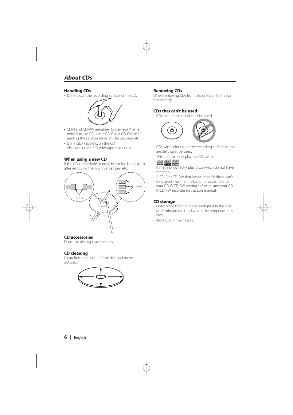 About cds | PhatNoise KDC-MP8029 User Manual | Page 6 / 50