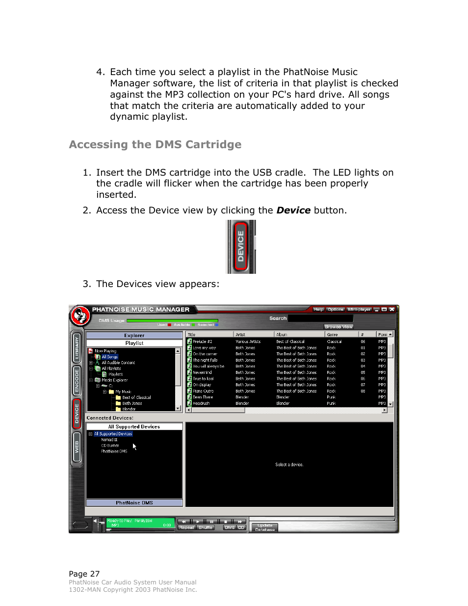 Accessing the dms cartridge | PhatNoise Car Audio System User Manual | Page 27 / 61