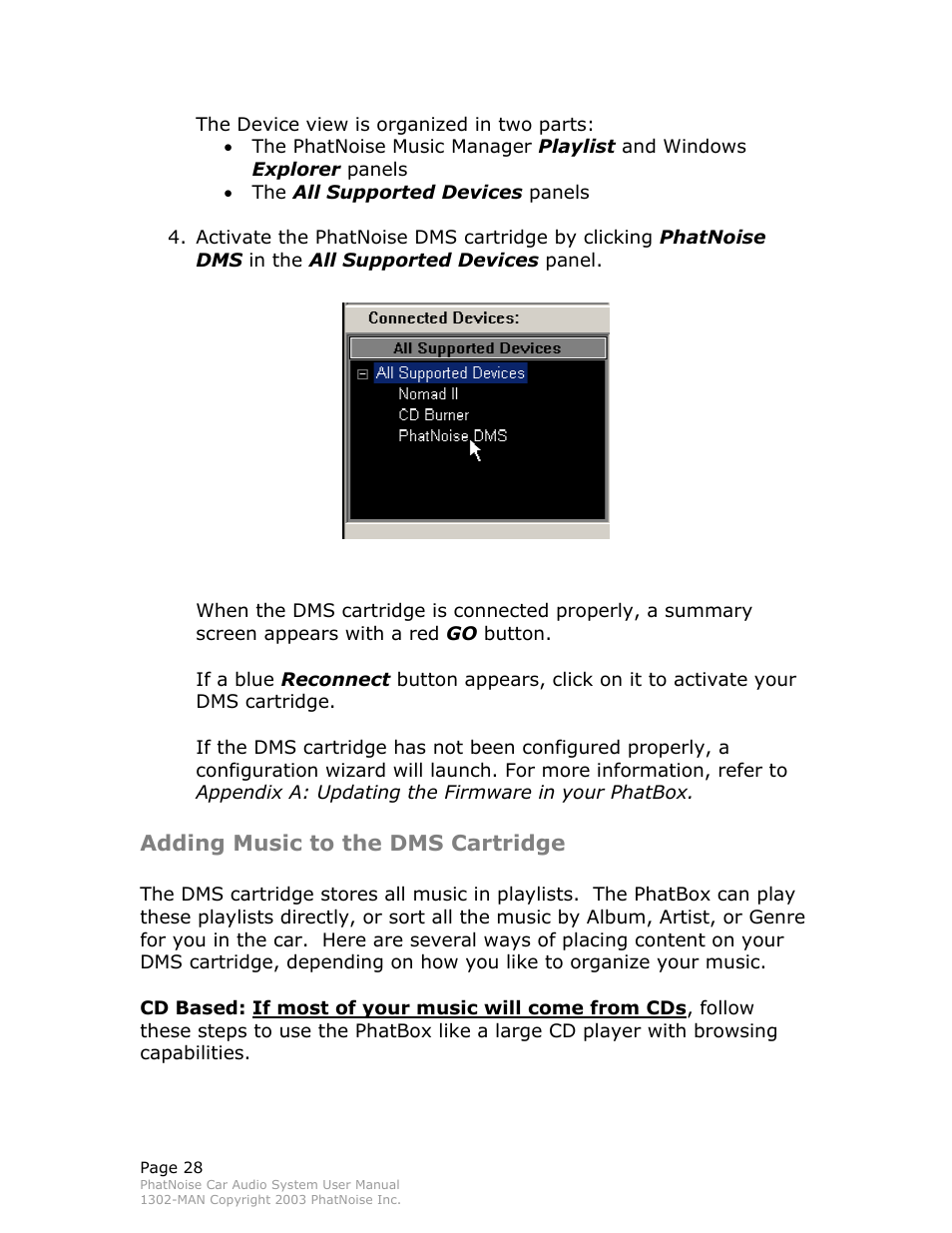 Adding music to the dms cartridge | PhatNoise Car Audio System User Manual | Page 28 / 61