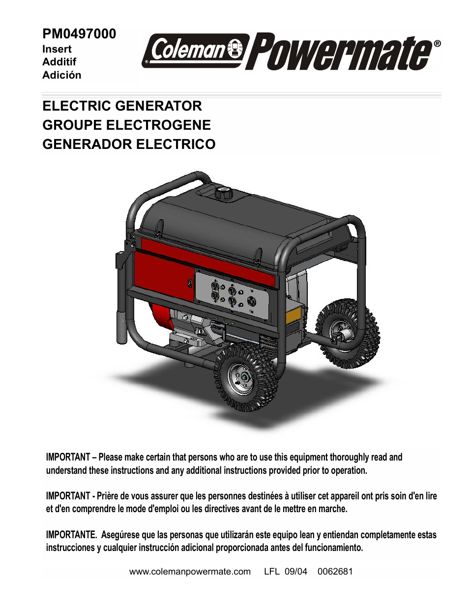Powermate PM0497000 User Manual | 12 pages
