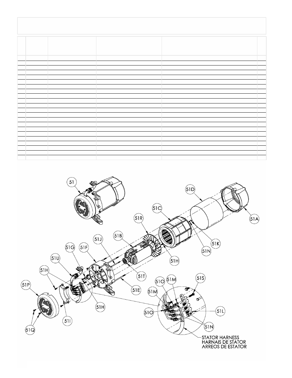 Parts list / liste des pièces / lista de piezas | Powermate PM0496750 User Manual | Page 10 / 12