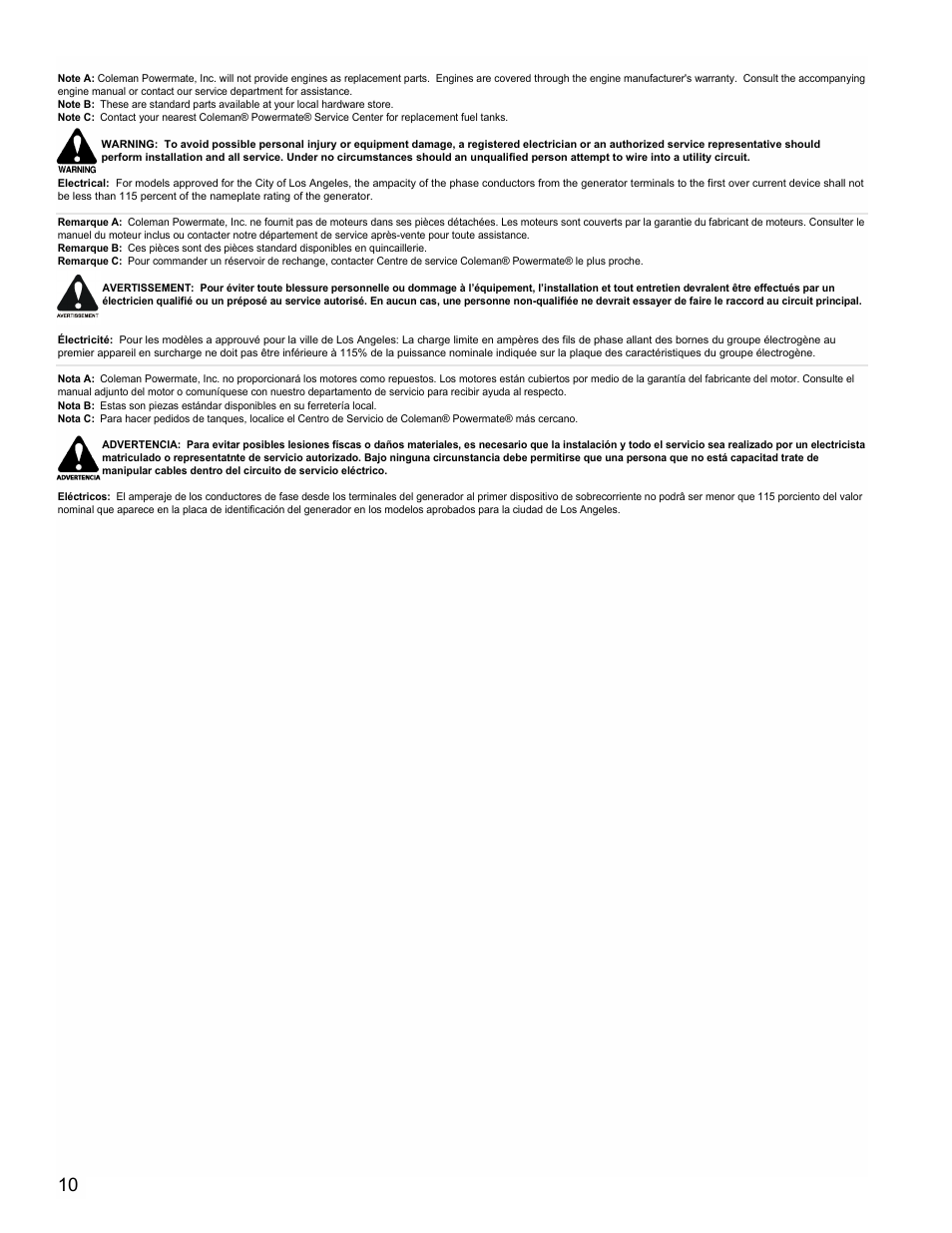 Powermate PM0434600 User Manual | Page 10 / 12