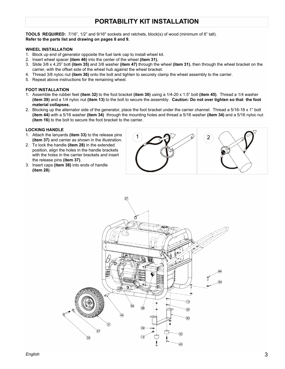 Portability kit installation | Powermate PM0434600 User Manual | Page 3 / 12