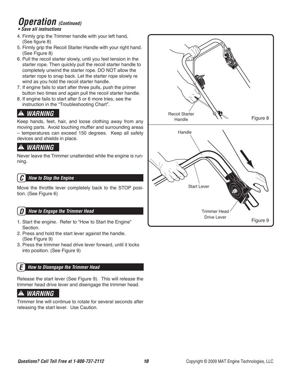 Operation, Warning | Powermate P-WFT-16022 User Manual | Page 11 / 50