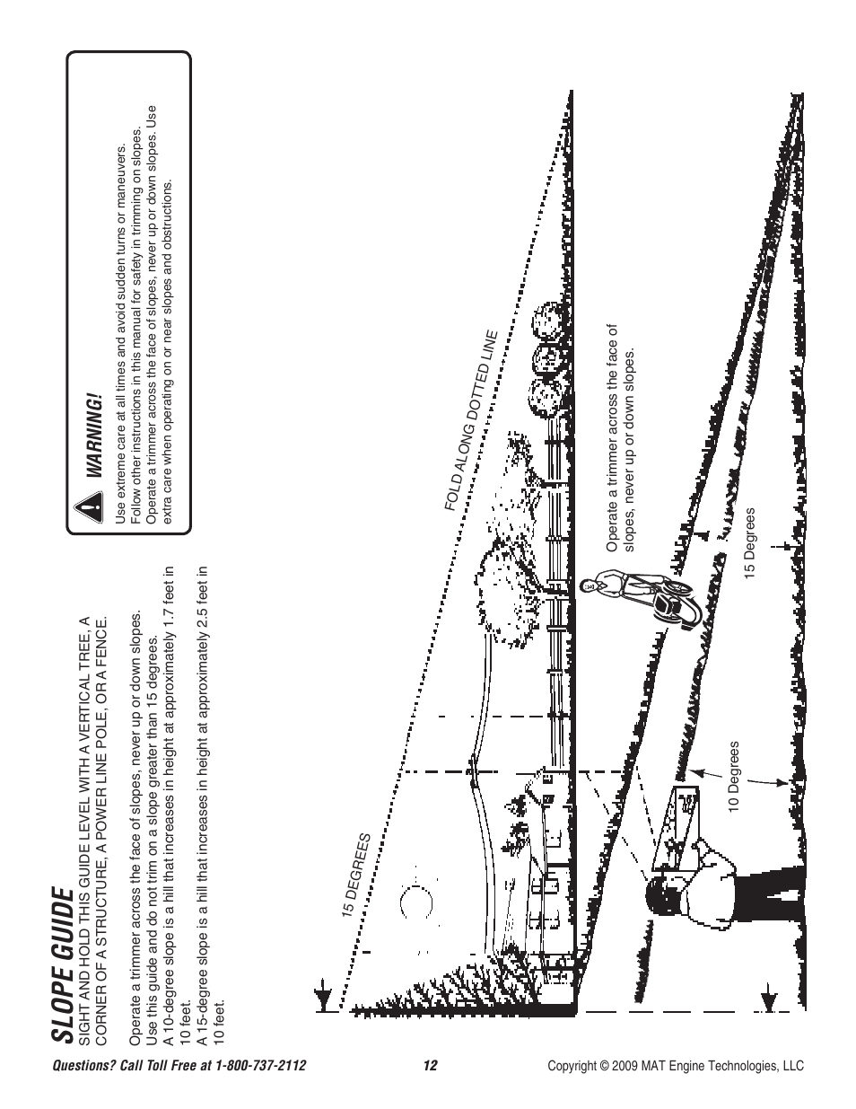 Slope guide, Warning | Powermate P-WFT-16022 User Manual | Page 13 / 50