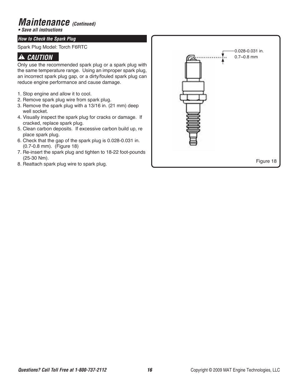 Maintenance, Caution | Powermate P-WFT-16022 User Manual | Page 17 / 50