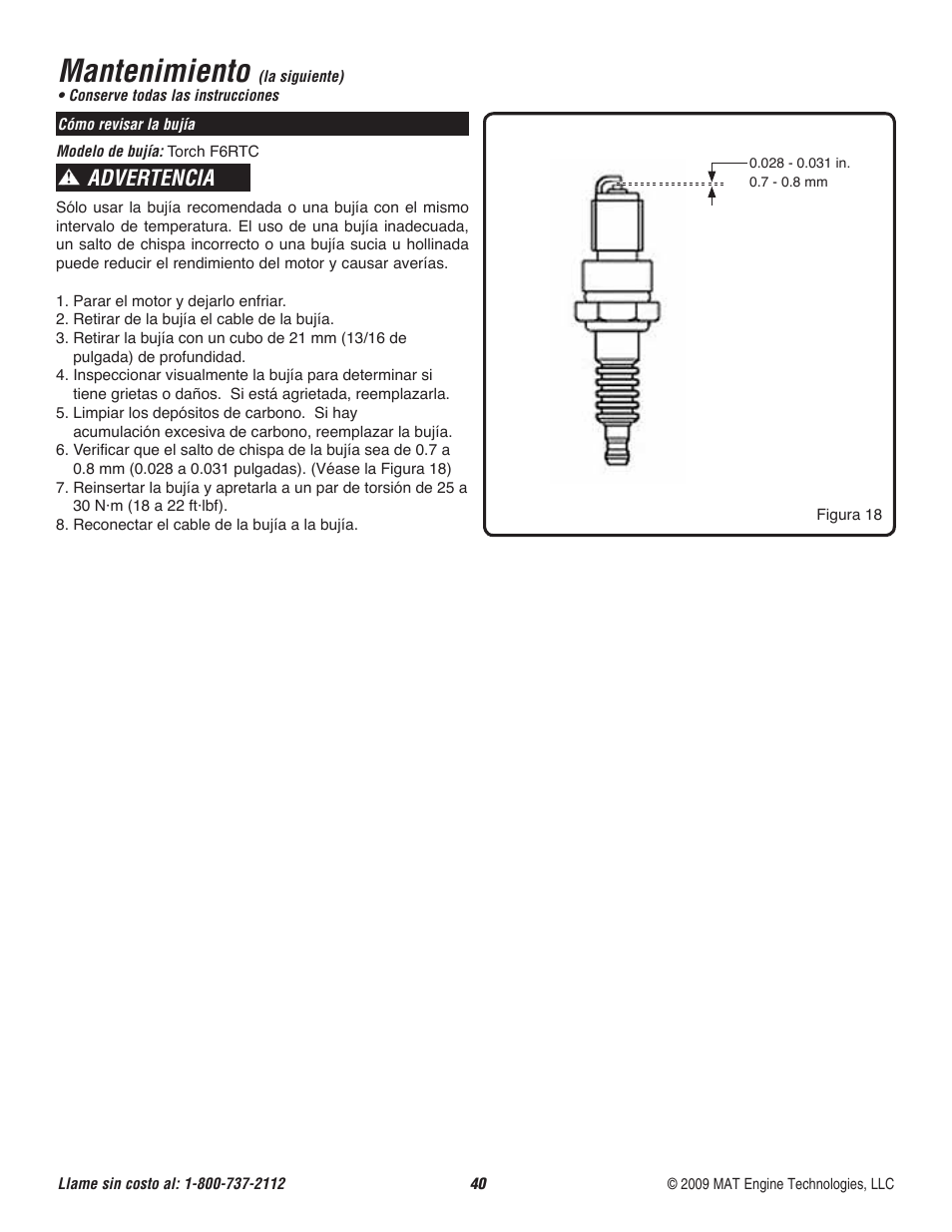 Mantenimiento, Advertencia | Powermate P-WFT-16022 User Manual | Page 41 / 50