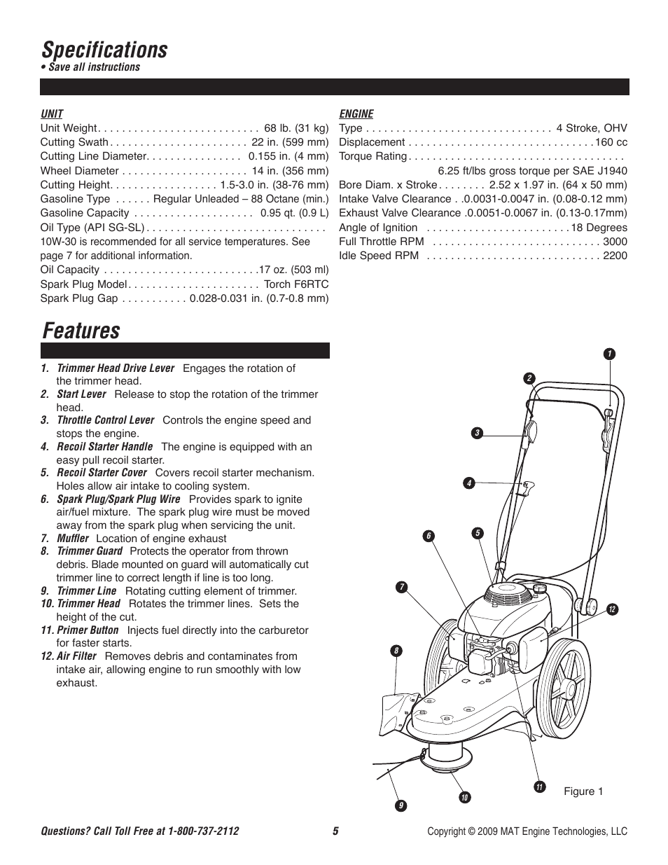 Specifications, Features | Powermate P-WFT-16022 User Manual | Page 6 / 50