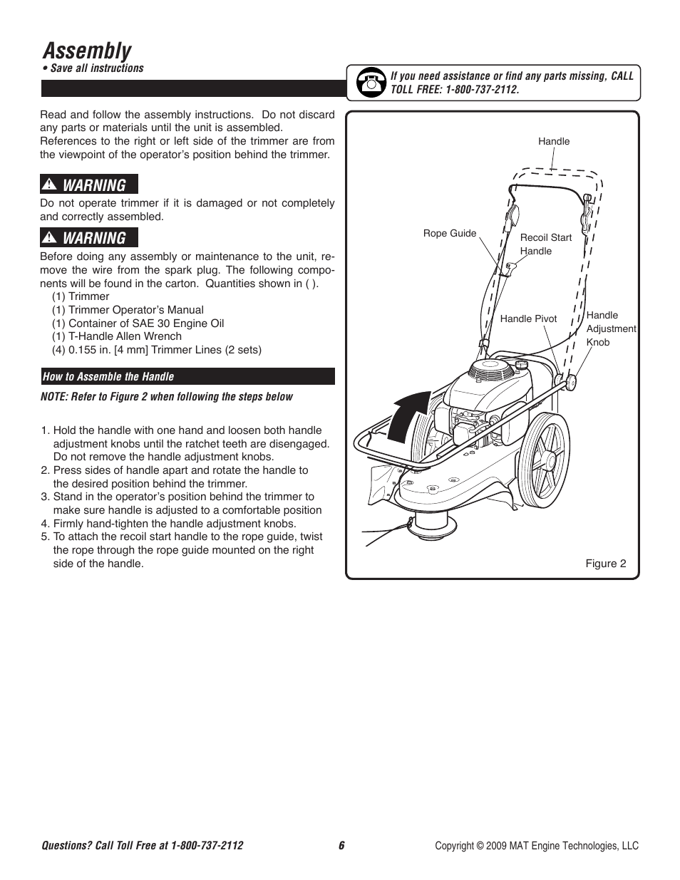 Assembly, Warning | Powermate P-WFT-16022 User Manual | Page 7 / 50