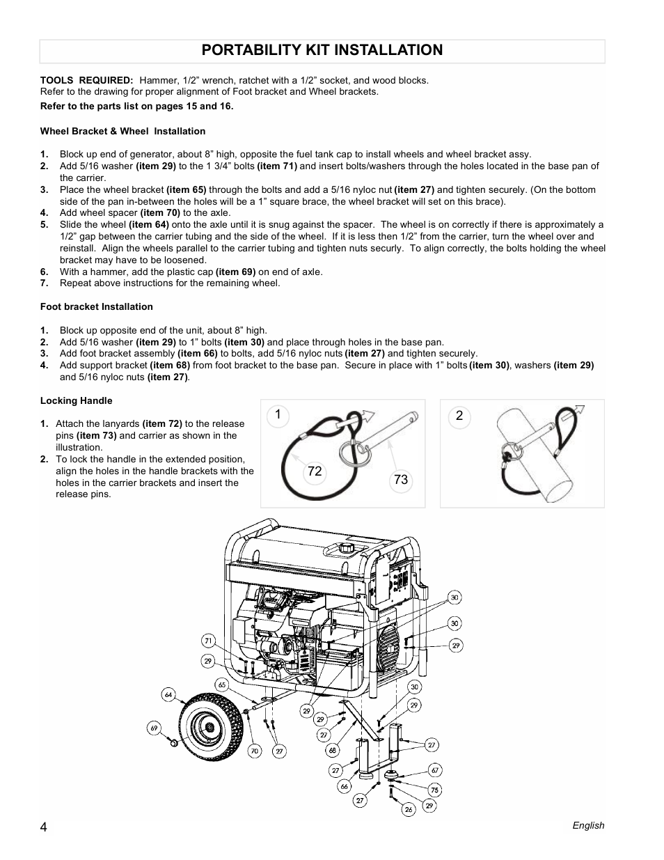 Portability kit installation | Powermate PM0601350 User Manual | Page 4 / 20