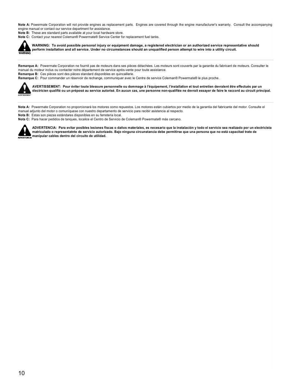 Powermate PM0525501 User Manual | Page 10 / 12