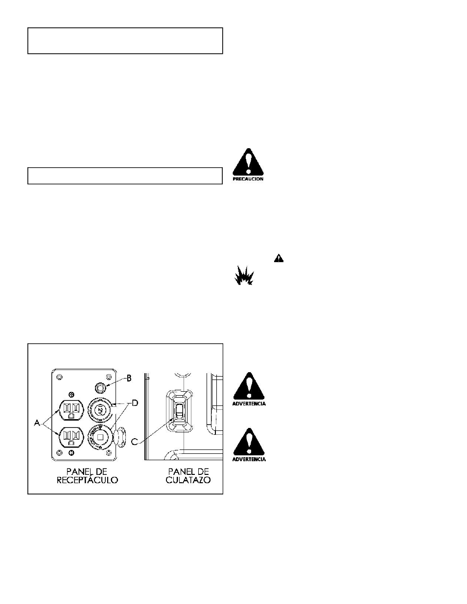 Placa lateral, Caracteristicas principales del generador | Powermate PM0401853 User Manual | Page 6 / 12