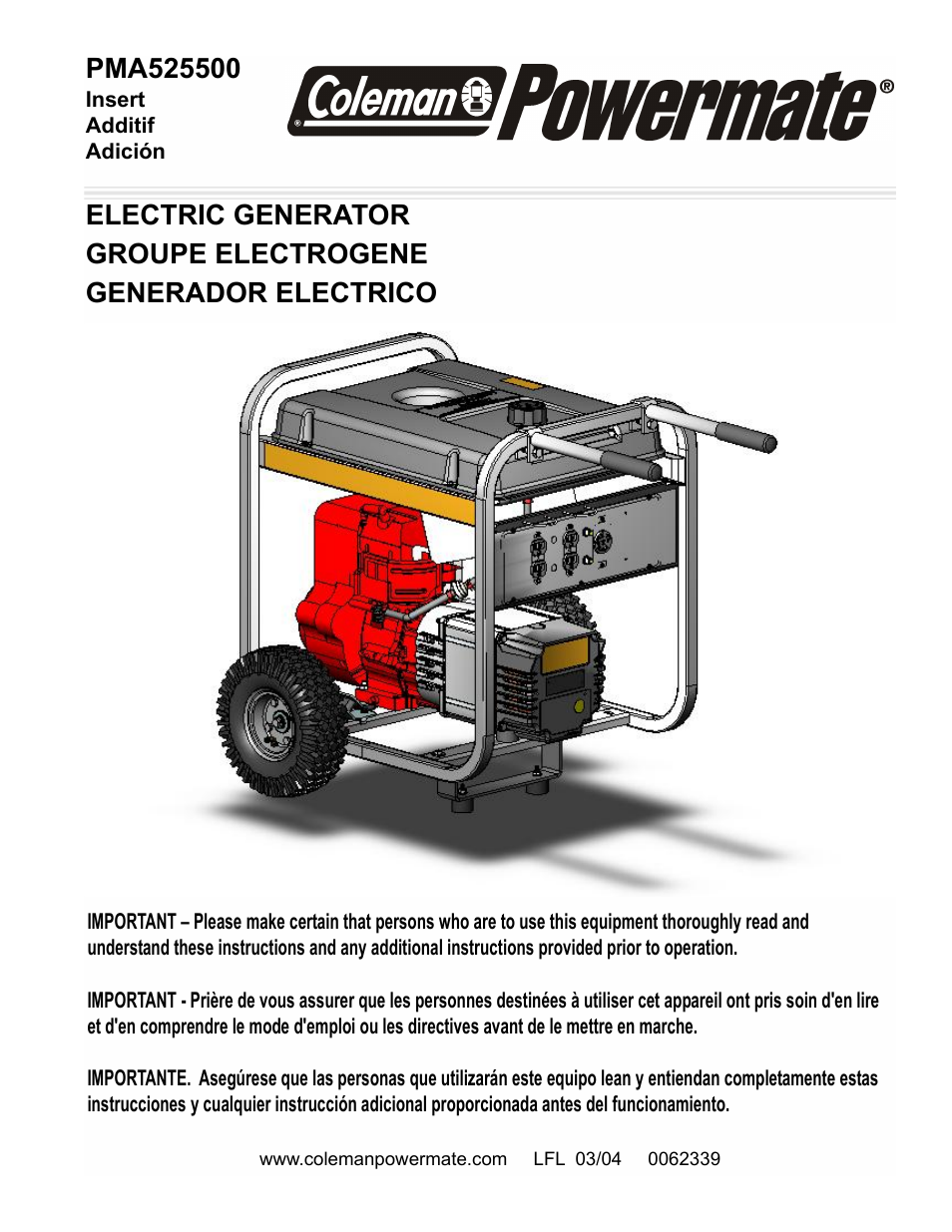 Powermate PMA525500 User Manual | 12 pages