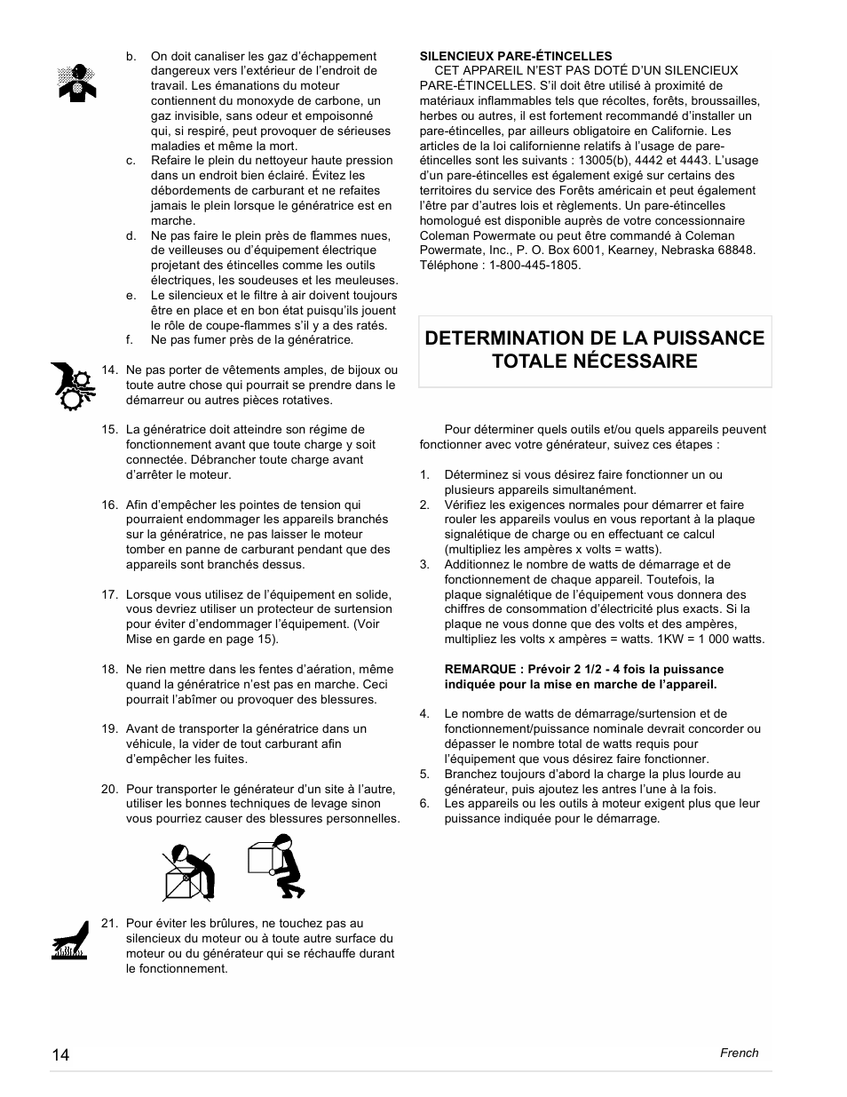Determination de la puissance totale nécessaire | Powermate Vantage Series PC0473503 User Manual | Page 14 / 48