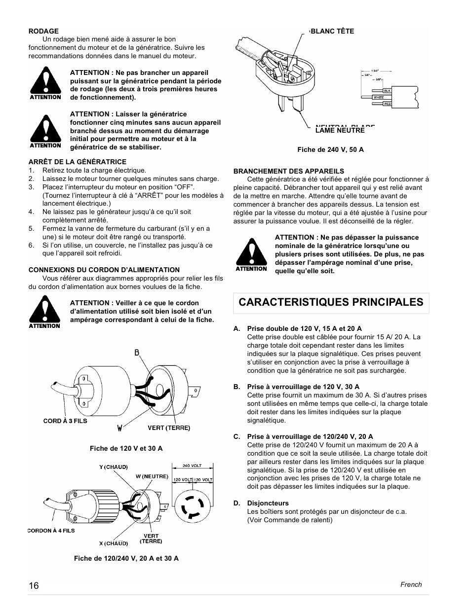 Caracteristiques principales | Powermate Vantage Series PC0473503 User Manual | Page 16 / 48