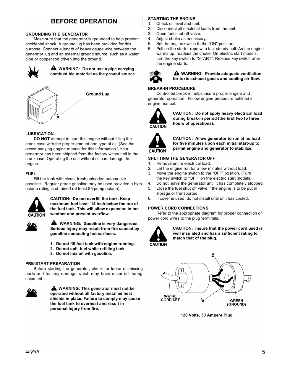 Before operation | Powermate Vantage Series PC0473503 User Manual | Page 5 / 48