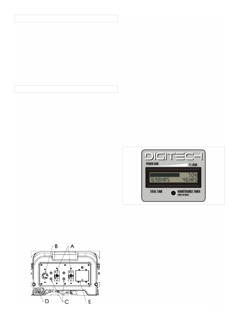 Control panel major generator features | Powermate Vantage PM0606750 User Manual | Page 2 / 12