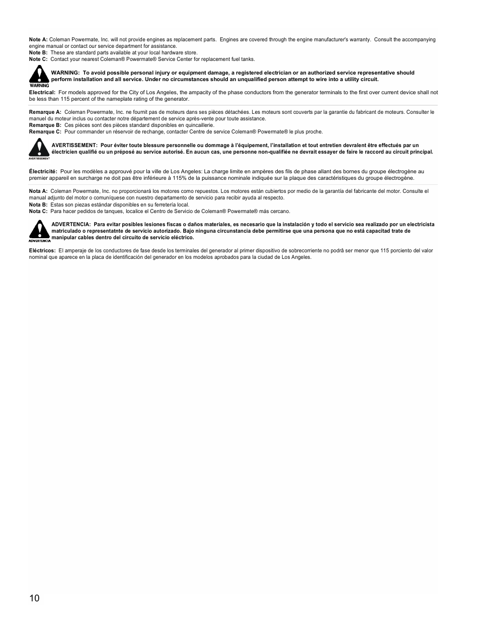 Powermate PL0495503 User Manual | Page 10 / 12