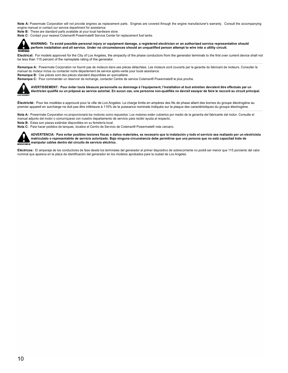 Powermate PL0525501 User Manual | Page 10 / 12