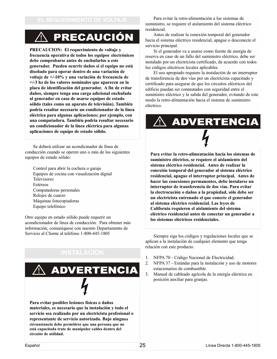 Instalacion | Powermate PC0102300 User Manual | Page 25 / 36