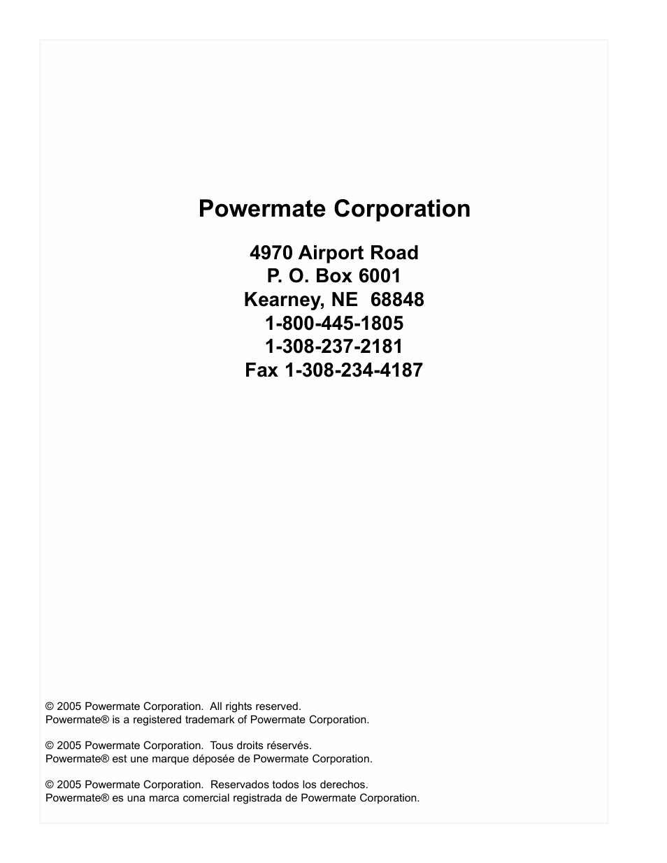 Powermate corporation | Powermate PC0102300 User Manual | Page 36 / 36