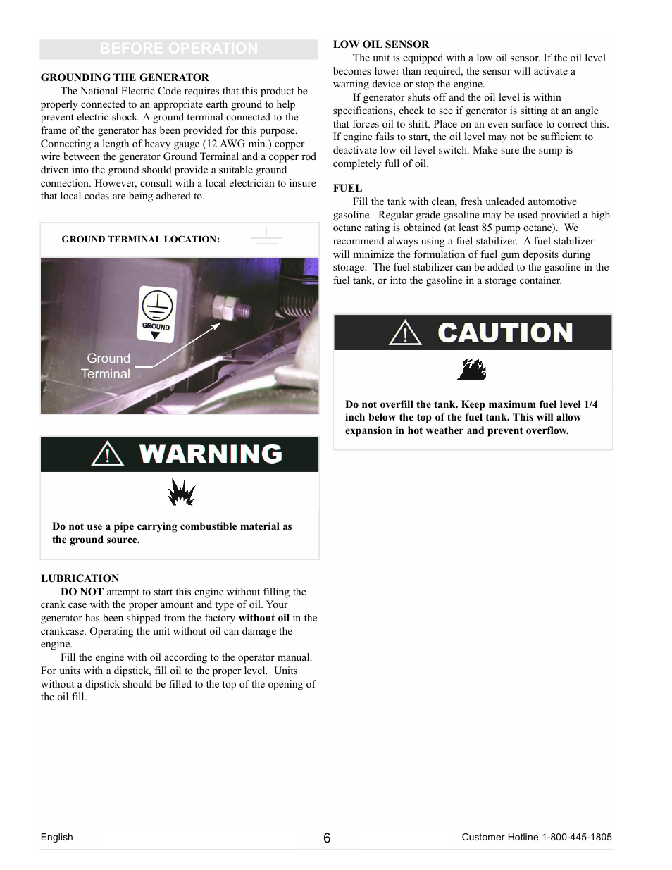 Before operation | Powermate PC0102300 User Manual | Page 6 / 36