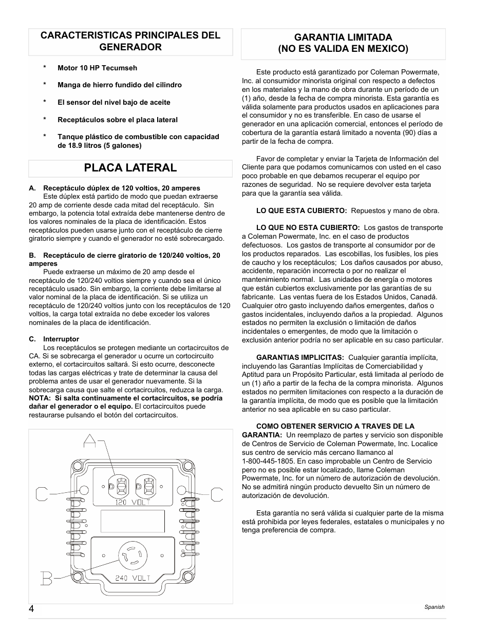 Placa lateral | Powermate PM0525202.03 User Manual | Page 4 / 8