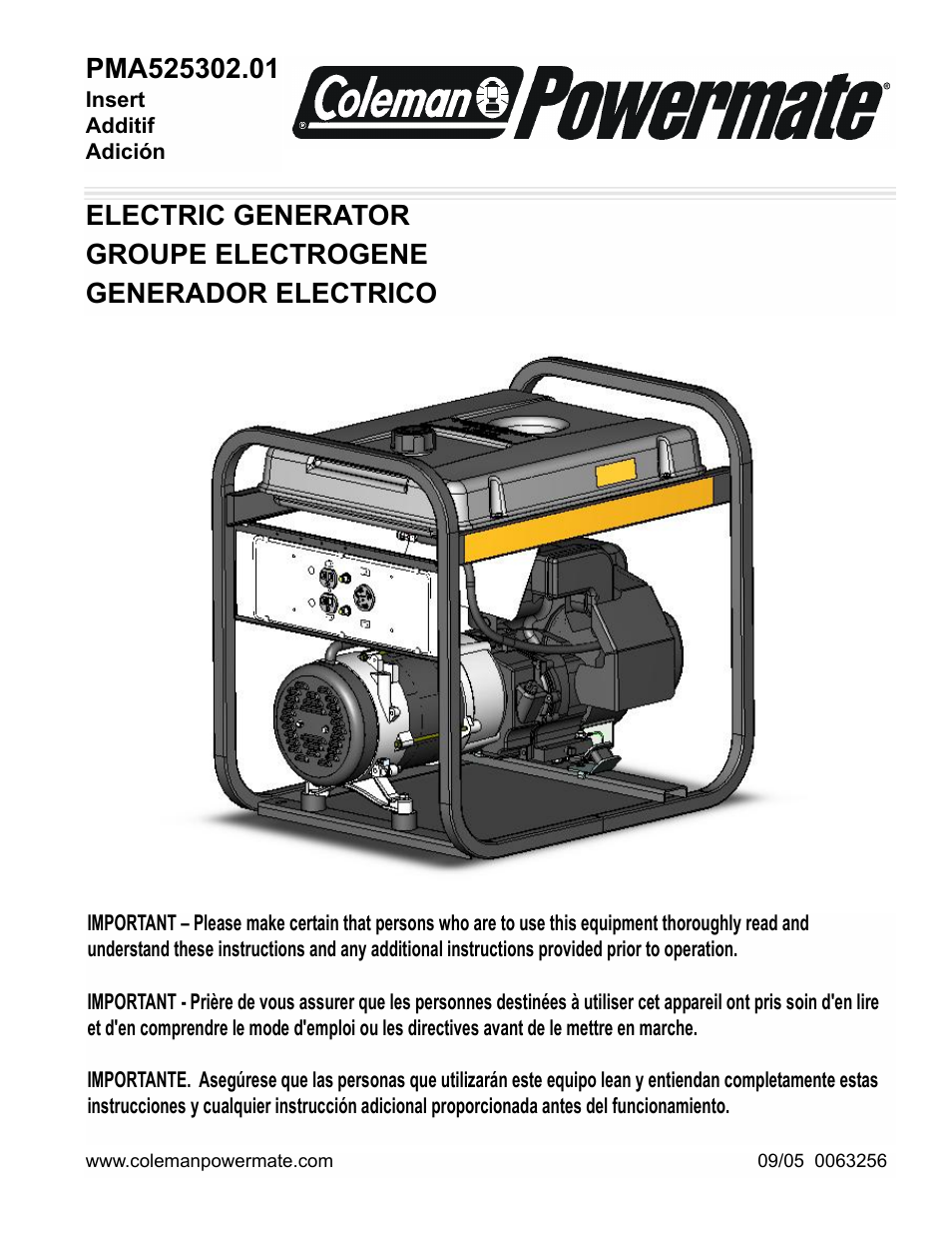 Powermate PMA525302.01 User Manual | 8 pages