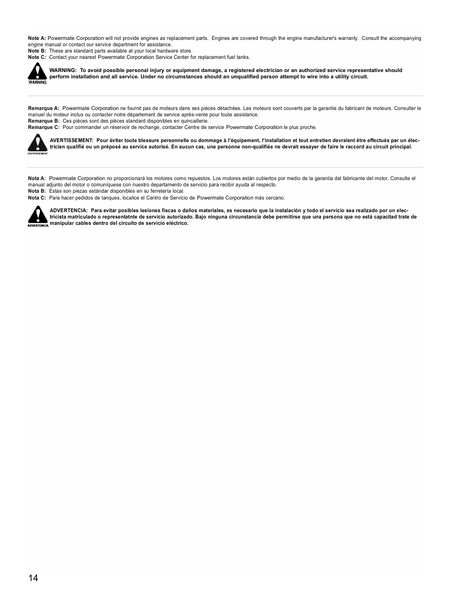 Powermate Black Max PM0676800 User Manual | Page 14 / 16