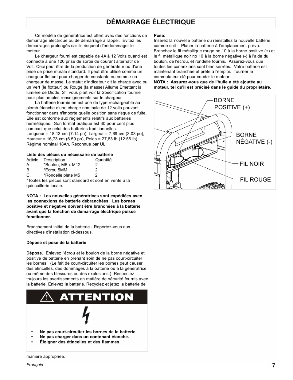 Démarrage électrique | Powermate Black Max PM0676800 User Manual | Page 7 / 16