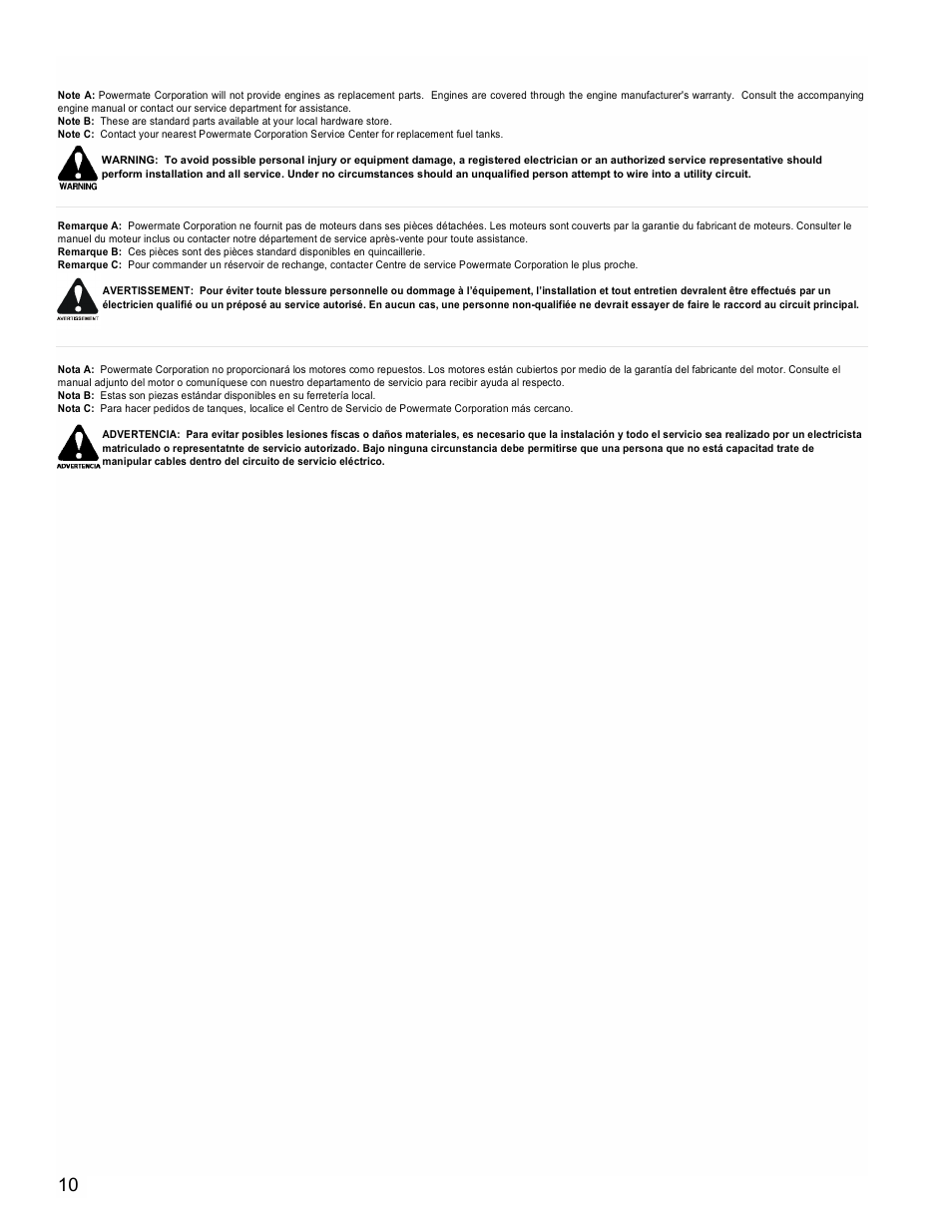 Powermate Black Max PM0401858 User Manual | Page 10 / 12