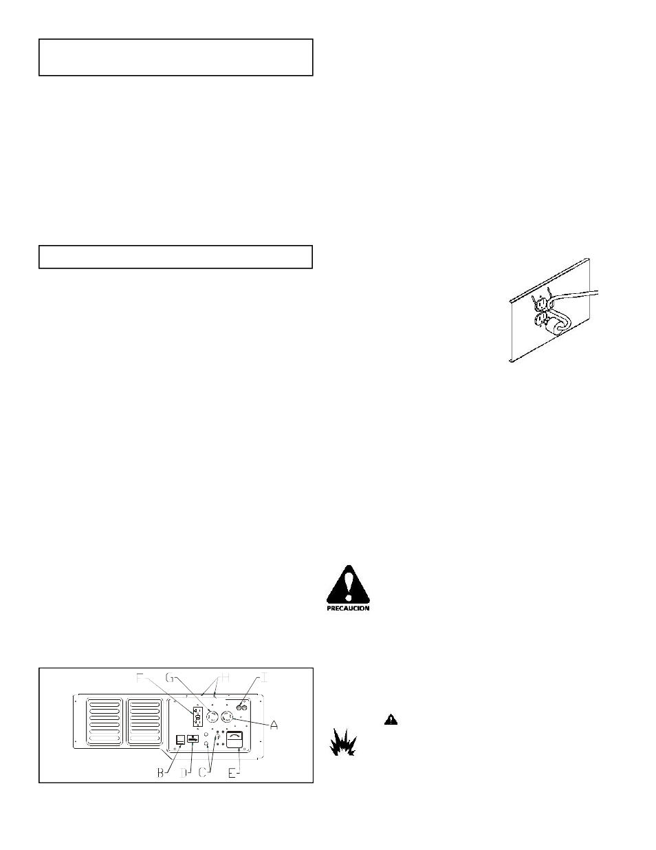 Panel de control, Caracteristicas principales del generador | Powermate PC0496503.18 User Manual | Page 8 / 16