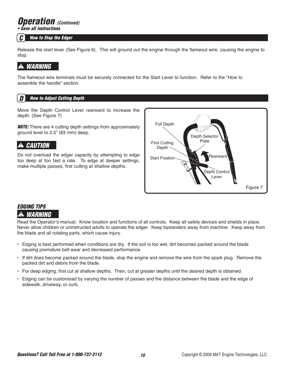 Operation, Warning, Warning caution | Powermate P-WLE-0799-F2N User Manual | Page 11 / 43