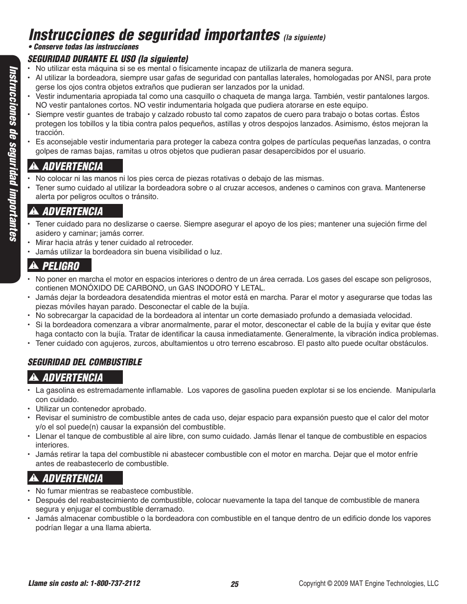 Instrucciones de seguridad importantes, Advertencia, Peligro | Powermate P-WLE-0799-F2N User Manual | Page 26 / 43