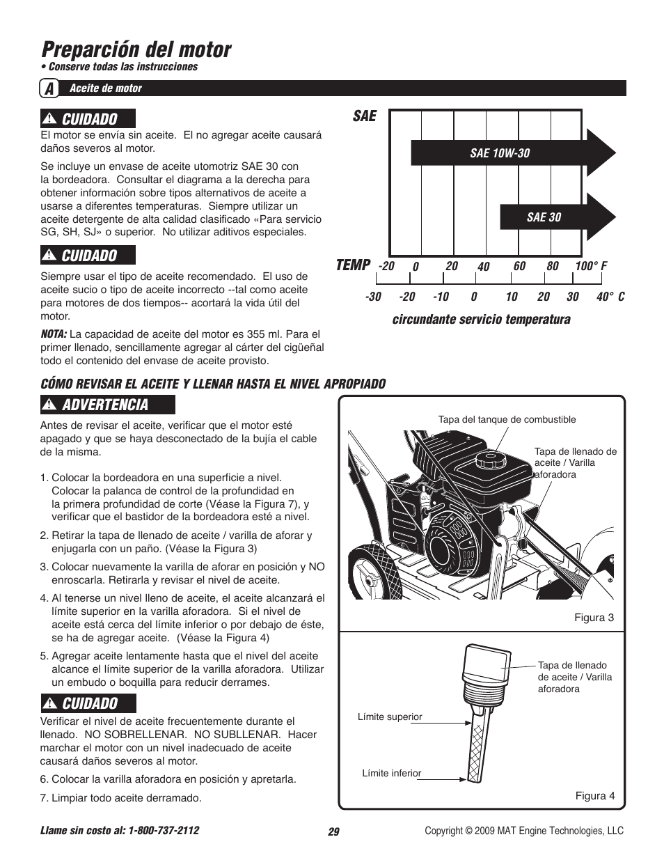 Preparción del motor, Caution | Powermate P-WLE-0799-F2N User Manual | Page 30 / 43
