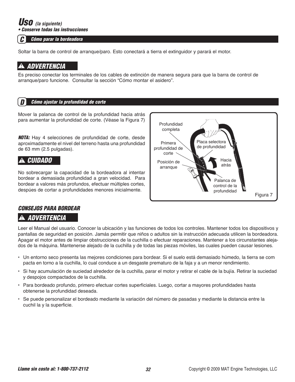 Advertencia, Cuidado advertencia | Powermate P-WLE-0799-F2N User Manual | Page 33 / 43