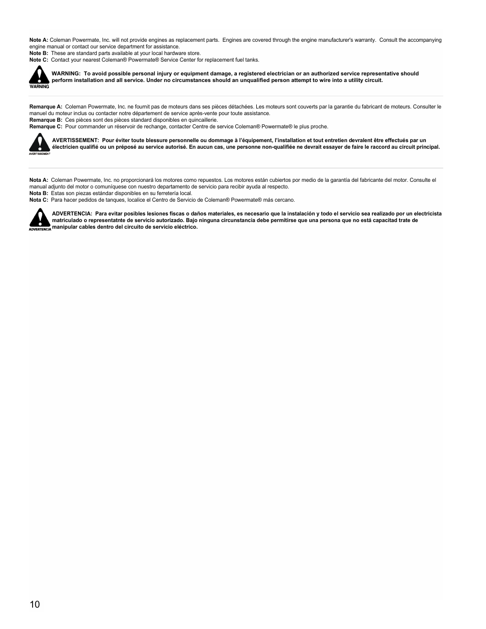 Powermate PM0545007.01 User Manual | Page 10 / 12