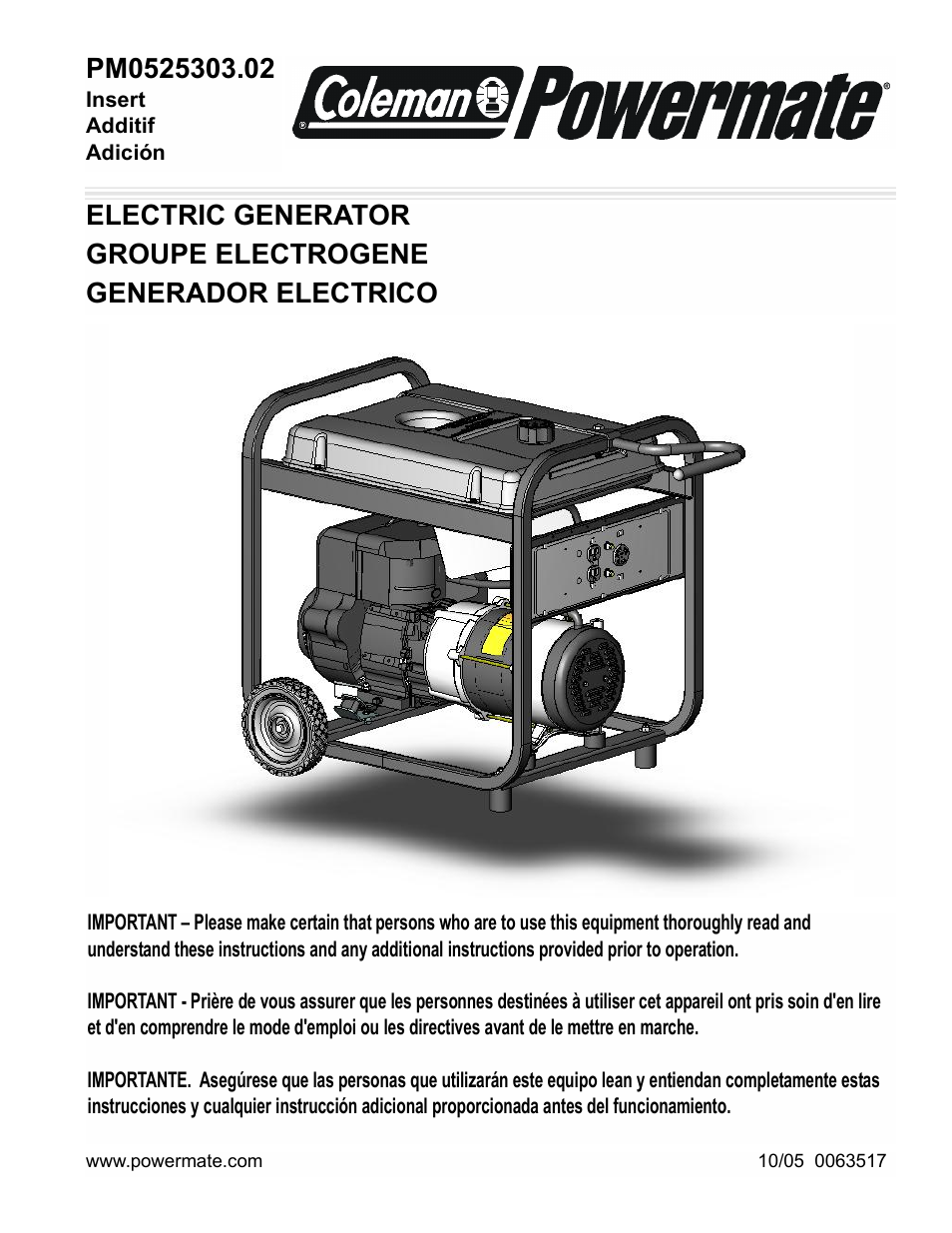 Powermate PM0525303.02 User Manual | 12 pages