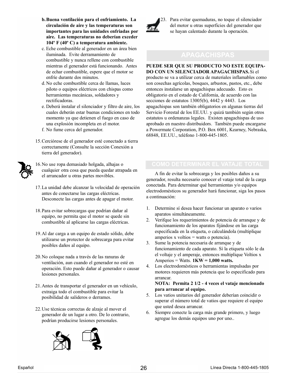 Apagachispas | Powermate PM0105000 User Manual | Page 26 / 40
